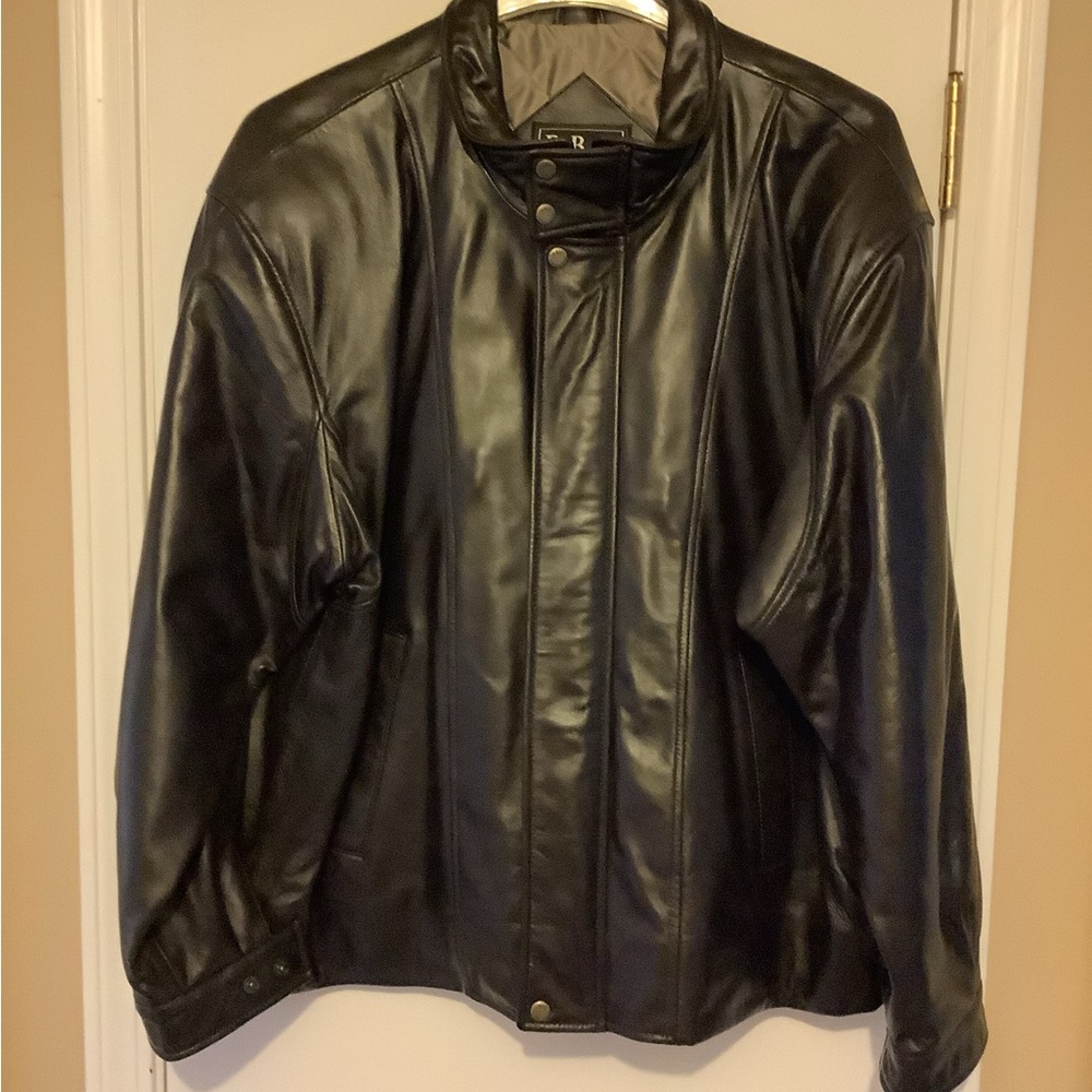 Mens big and tall leather bomber jacket NWT